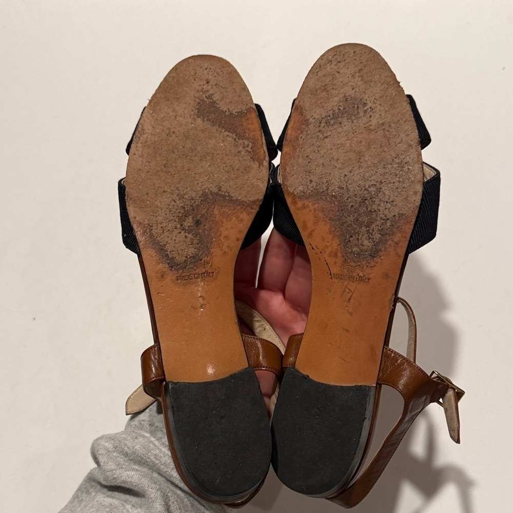 Salvatore Ferragamo Brown And Black Sandals View 4